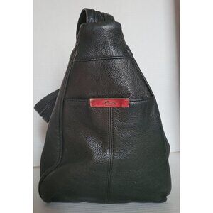 Fossil Leather Convertable Hobo Shoulder Sling Backpack Black Women's Woman's